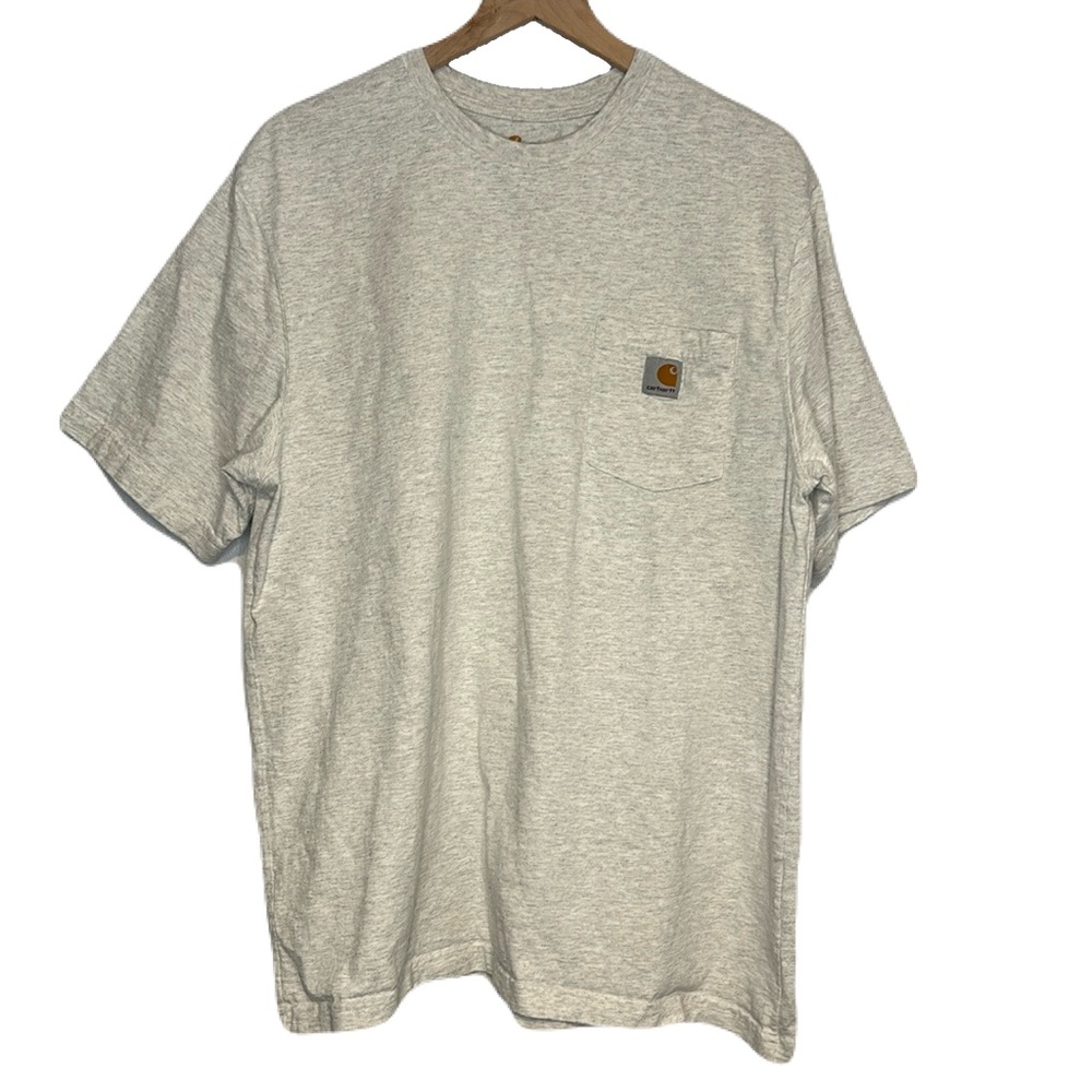 Carhartt Large Light Ashy Gray Pocket Short Sleeve T-Shirt Original Fit Thick